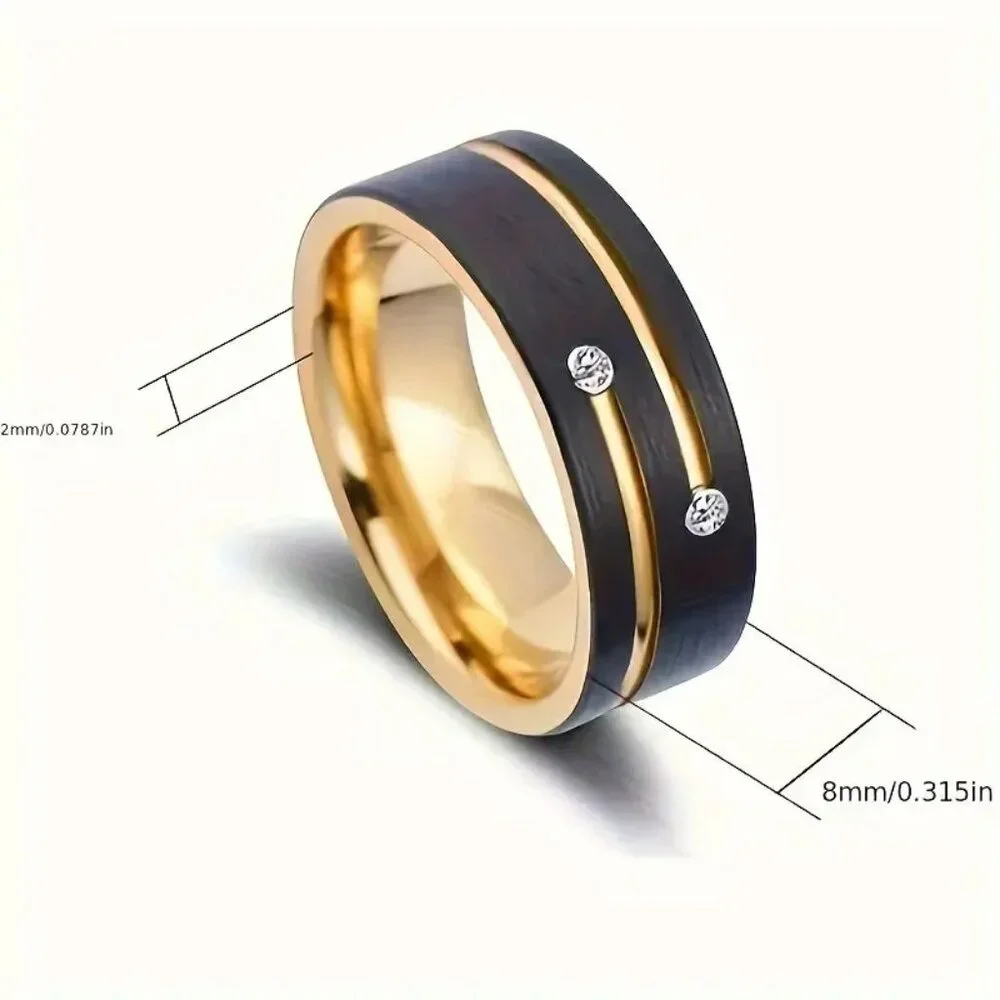 Tungsten Steel Carbide & Zirconia Inlay Shooting Star Meteor statement Ring